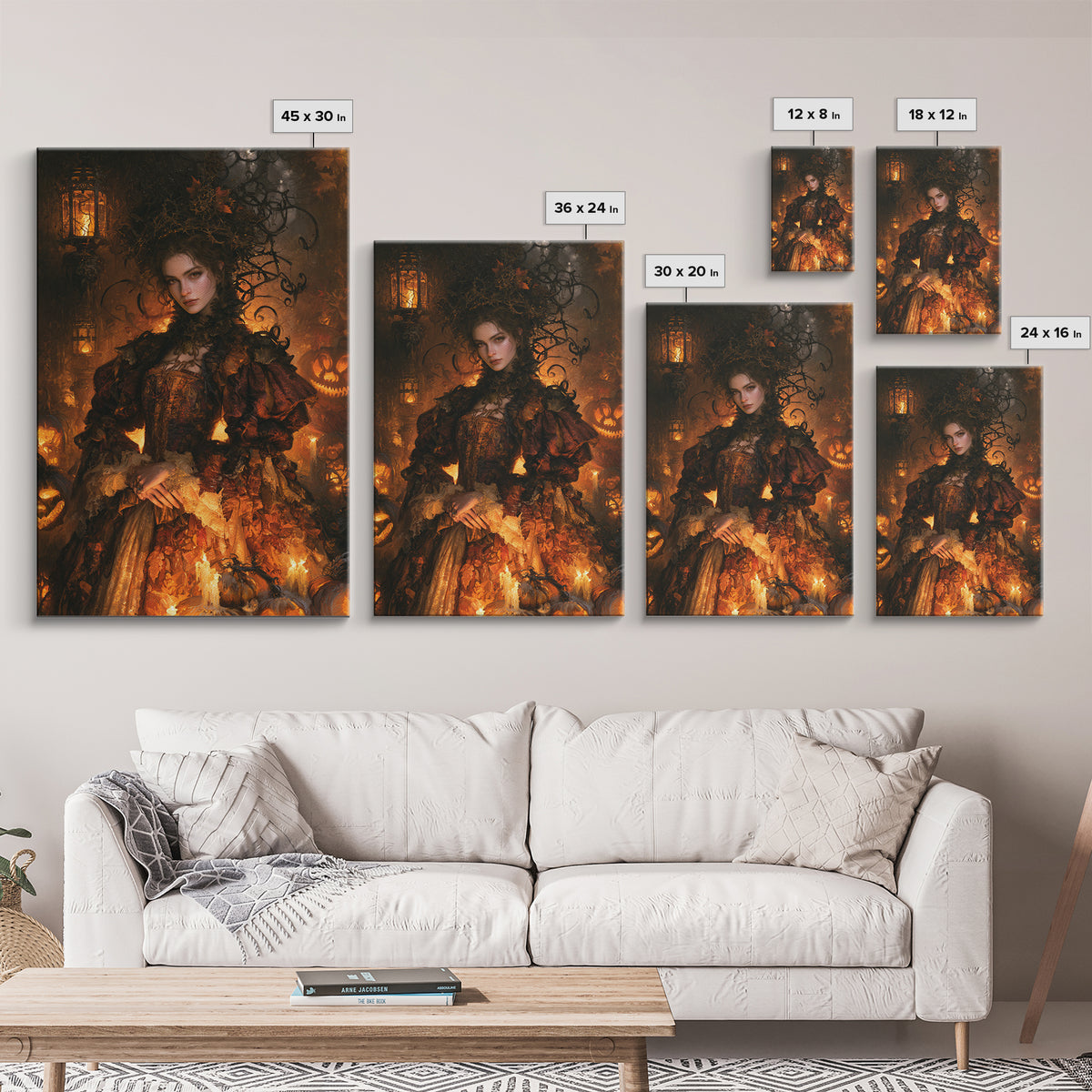 The First Frost Awakening, Victorian Gothic Art, Vertical Wall Art, Framed Canvas Print, Gothic Wall Decor, Halloween Portrait Art