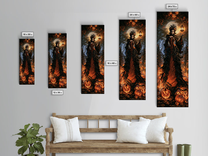 The First Frost Awakening, Victorian Gothic Art, Tall Narrow Wall Art, Framed Canvas Print, Gothic Wall Decor, Halloween Portrait Art