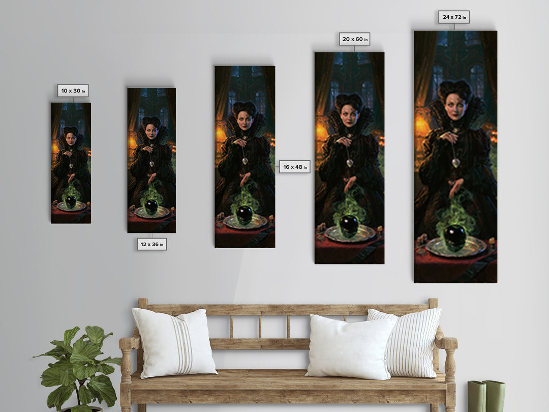 The Poisoned Apple, Victorian Horror Portrait, Tall Narrow Wall Art, Canvas Print, Gothic Wall Decor, Halloween Portrait Art