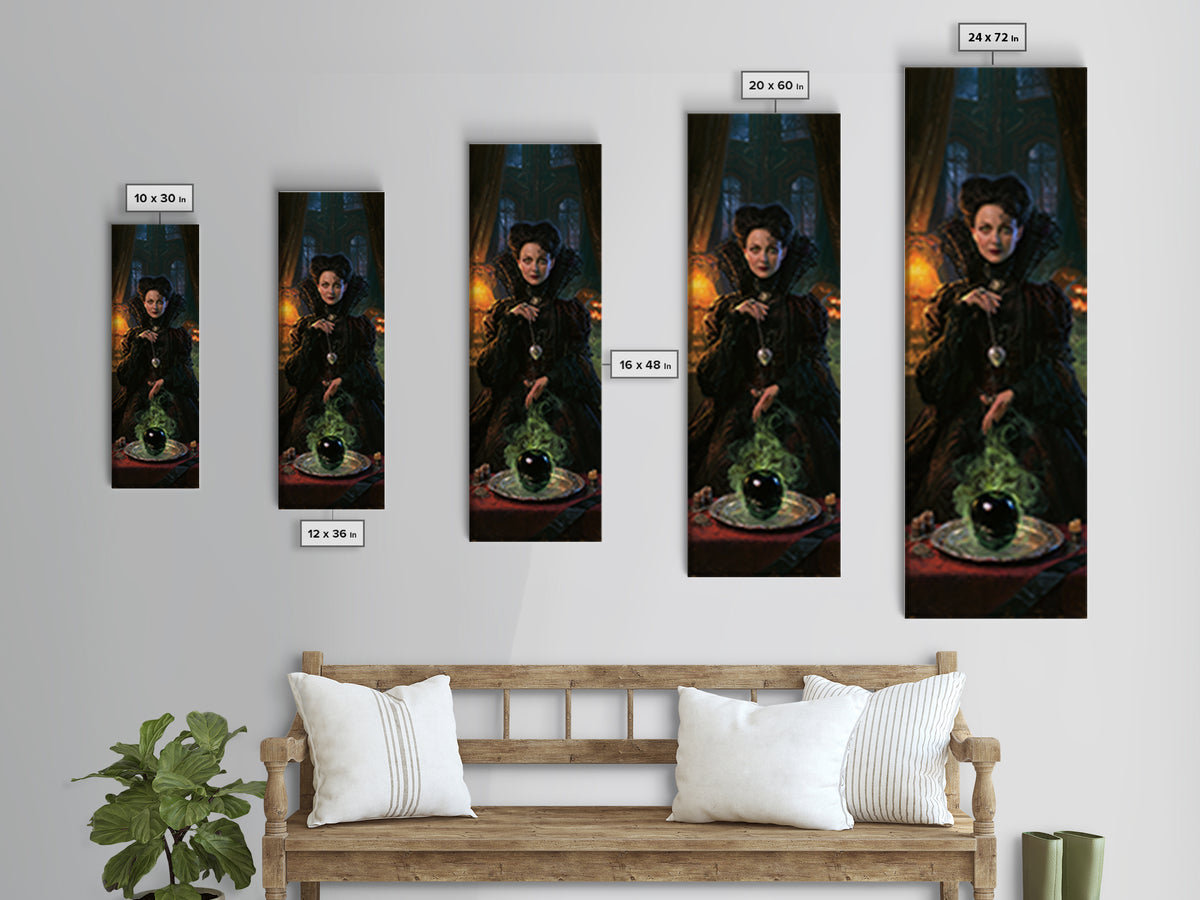 The Poisoned Apple, Victorian Horror Portrait, Tall Narrow Wall Art, Canvas Print, Gothic Wall Decor, Halloween Portrait Art