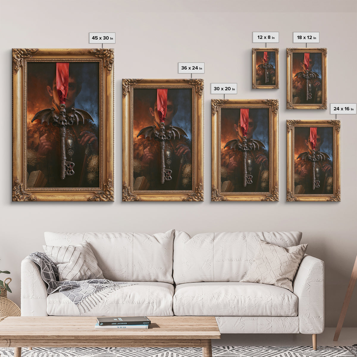 The Coffin Key, Macabre Victorian Decor, Vertical Wall Art, Canvas Print, Gothic Wall Decor, Halloween Portrait Art, Halloween Decor