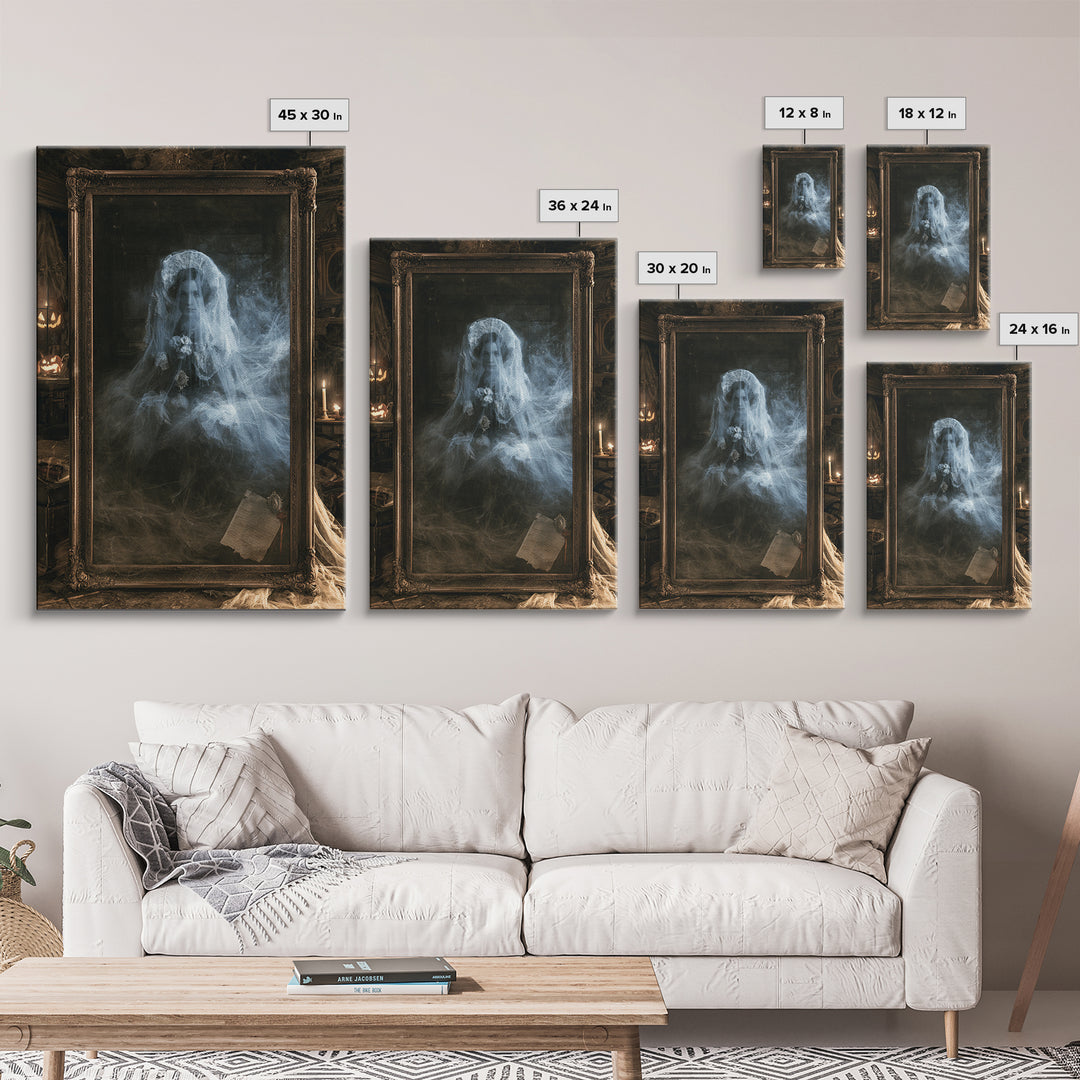 Victorian Mourning Halloween, Victorian Gothic Art, Vertical Wall Art, Canvas Print, Gothic Wall Decor, Halloween Portrait Art