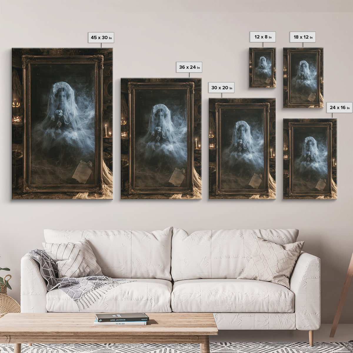 Victorian Mourning Halloween, Victorian Gothic Art, Vertical Wall Art, Canvas Print, Gothic Wall Decor, Halloween Portrait Art