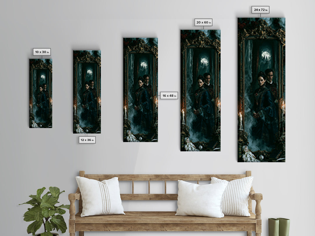 Gothic Romance, Victorian Gothic Art, Tall Narrow Wall Art, Canvas Print, Gothic Wall Decor, Halloween Portrait Art, Gothic Home Decor
