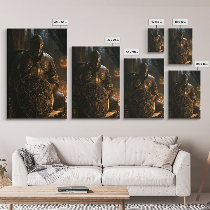 The Spider Knight, Victorian Gothic Art, Vertical Wall Art, Framed Canvas Print, Gothic Wall Decor, Halloween Portrait Art