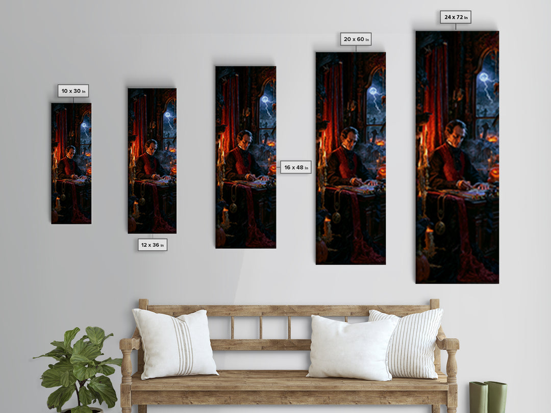 The Royal Coffin Maker, Macabre Victorian Decor, Tall Narrow Wall Art, Canvas Print, Gothic Wall Decor, Halloween Portrait Art