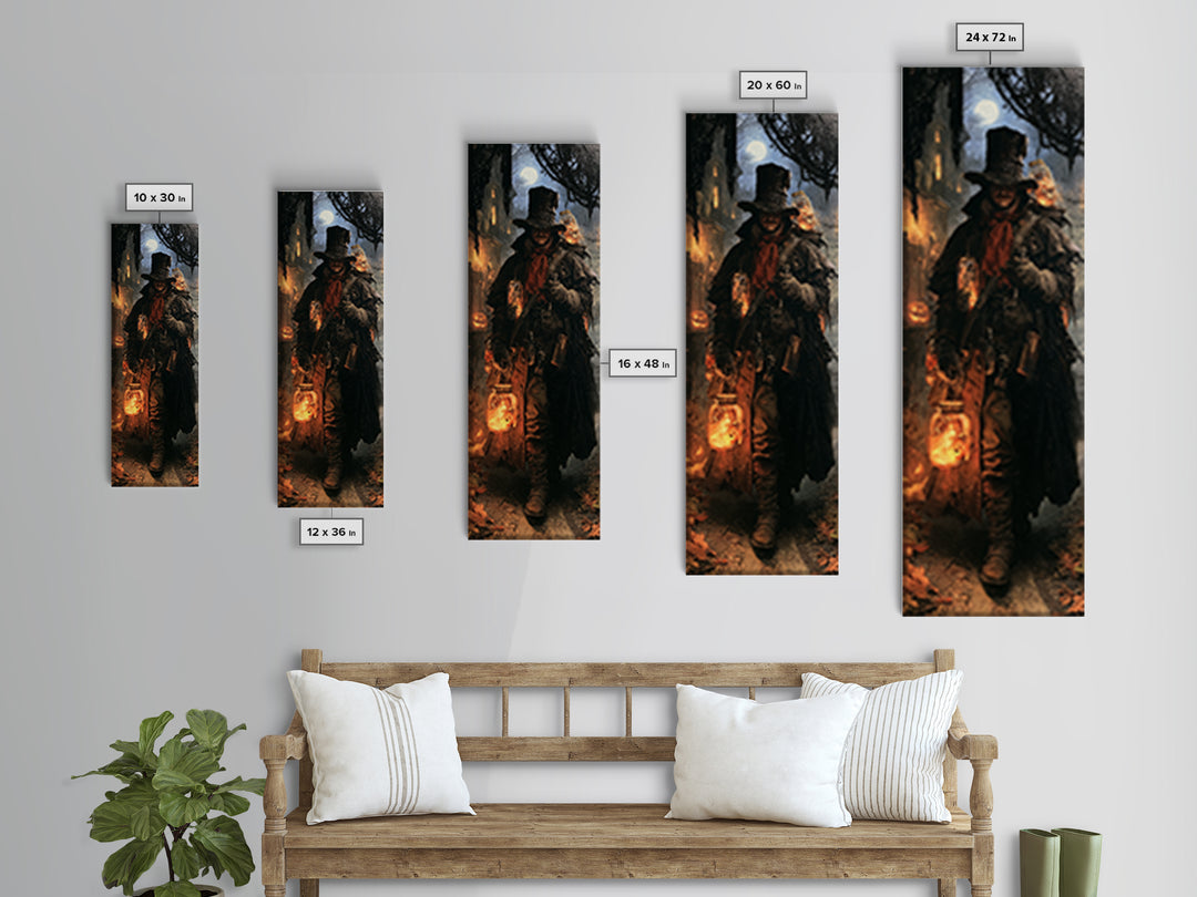 The Soul Collector, Victorian Gothic Art, Tall Narrow Wall Art, Framed Canvas Print, Gothic Wall Decor, Halloween Portrait Art