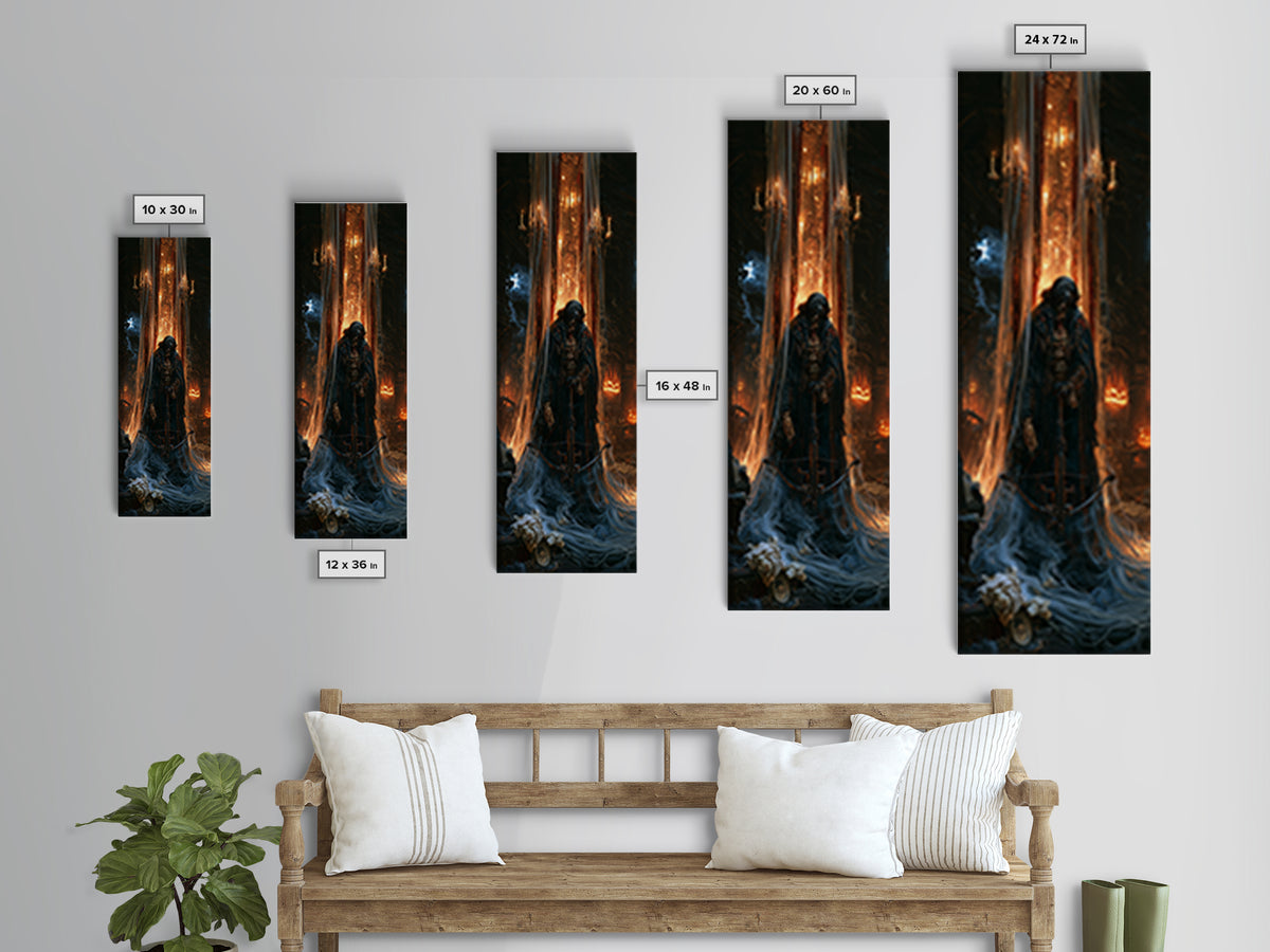 The Ghost Of The Witch Hunter, Victorian Horror Portrait, Tall Narrow Wall Art, Canvas Print, Gothic Wall Decor, Halloween Portrait Art