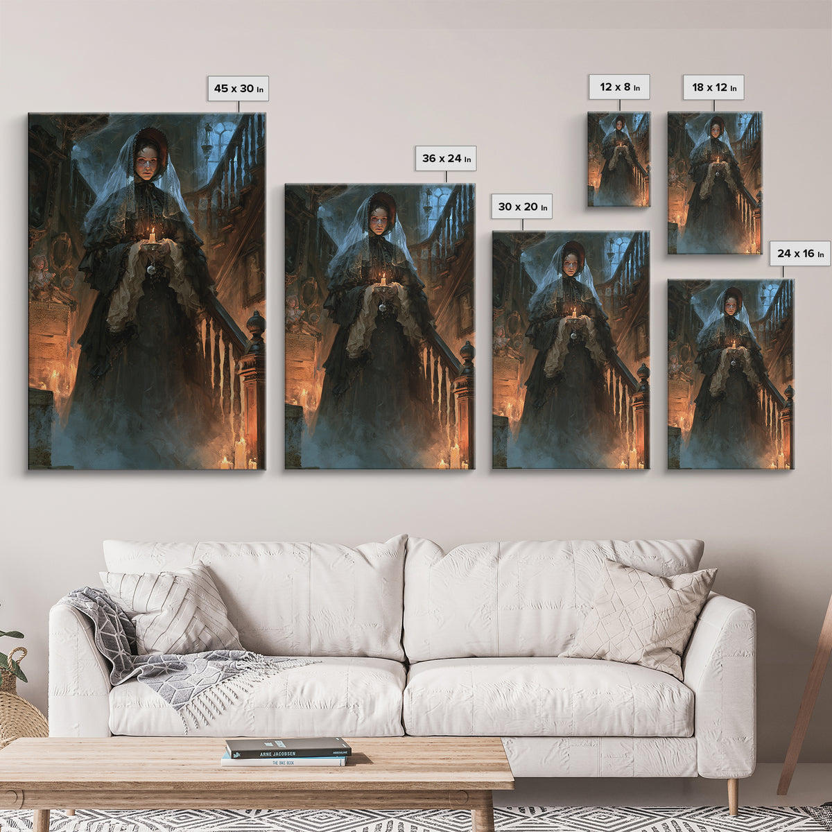 The Cemetery Beekeeper, Dark Academia Wall Art, Vertical Wall Art, Framed Canvas Print, Gothic Wall Decor, Halloween Portrait Art