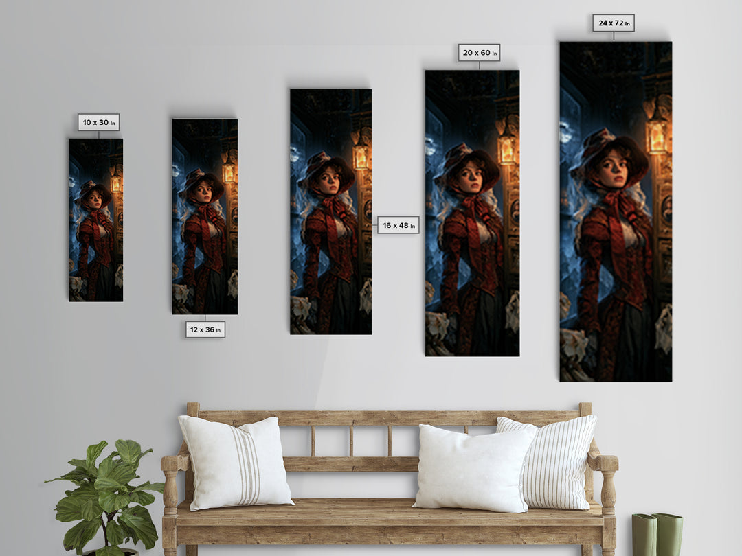 The Cemetery Beekeeper, Macabre Victorian Decor, Tall Narrow Wall Art, Canvas Print, Gothic Wall Decor, Halloween Portrait Art