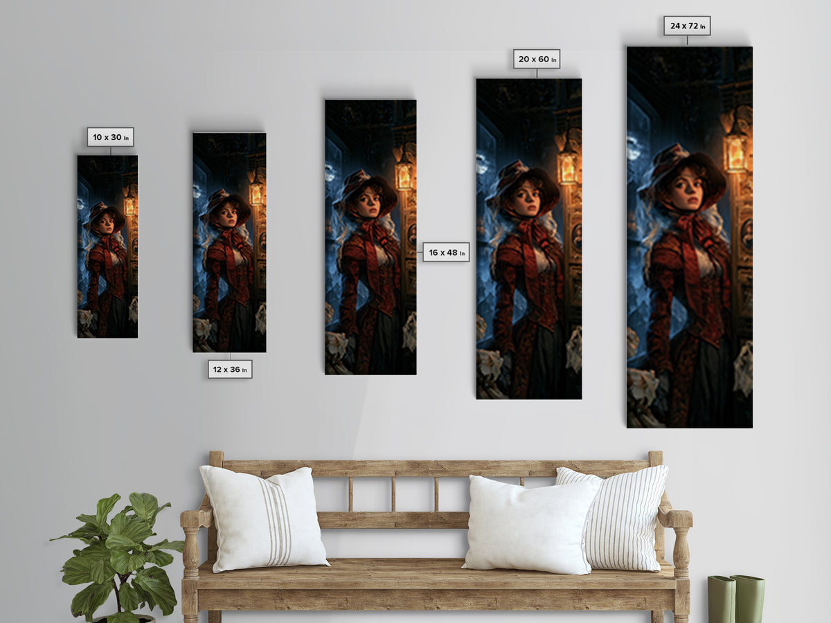 The Cemetery Beekeeper, Macabre Victorian Decor, Tall Narrow Wall Art, Canvas Print, Gothic Wall Decor, Halloween Portrait Art