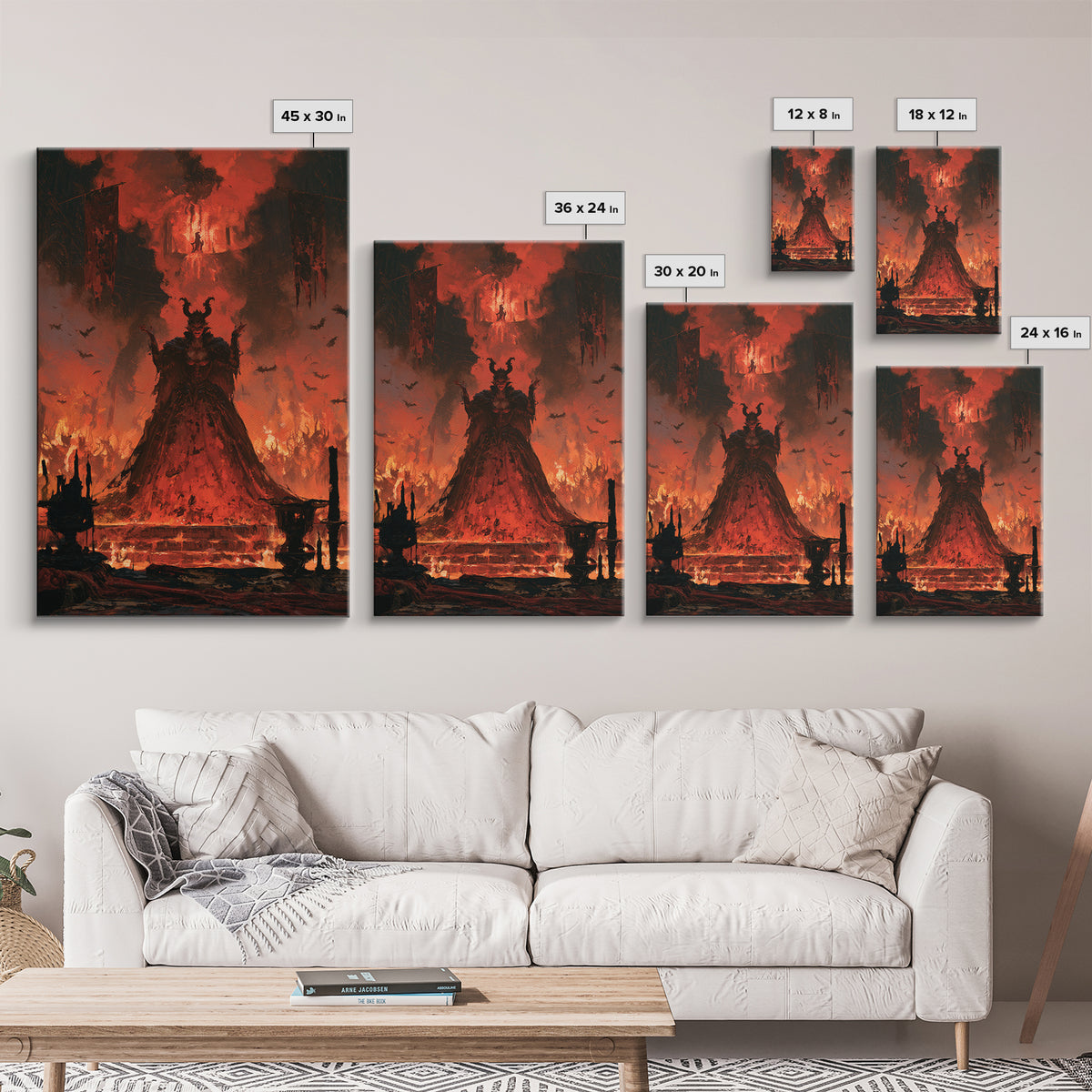 The Volcanic Demon Festival, Victorian Gothic Art, Vertical Wall Art, Framed Canvas Print, Gothic Wall Decor, Halloween Portrait Art