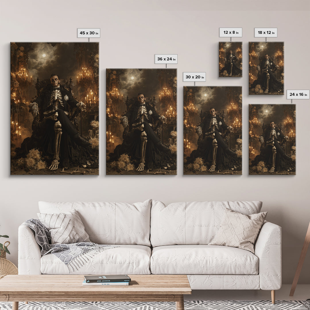 The Cathedral Of Bones, Macabre Victorian Decor, Vertical Wall Art, Canvas Print, Gothic Wall Decor, Halloween Portrait Art