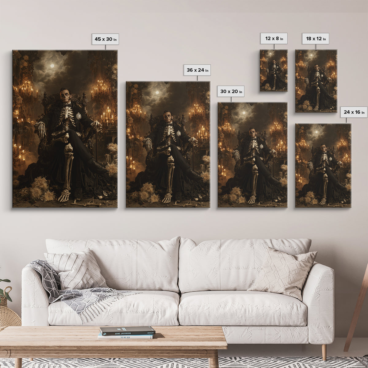 The Cathedral Of Bones, Macabre Victorian Decor, Vertical Wall Art, Canvas Print, Gothic Wall Decor, Halloween Portrait Art