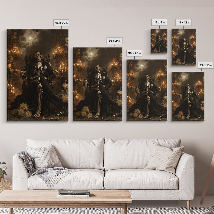 The Cathedral Of Bones, Macabre Victorian Decor, Vertical Wall Art, Canvas Print, Gothic Wall Decor, Halloween Portrait Art