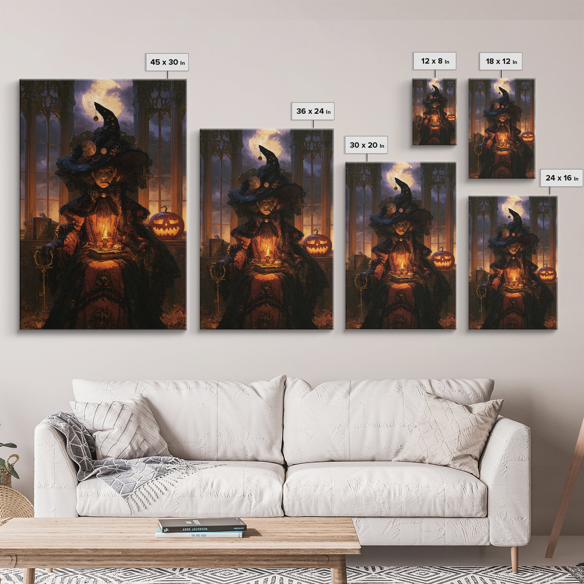 Halloween On Another Planet, Dark Academia Wall Art, Vertical Wall Art, Canvas Print, Gothic Wall Decor, Halloween Portrait Art