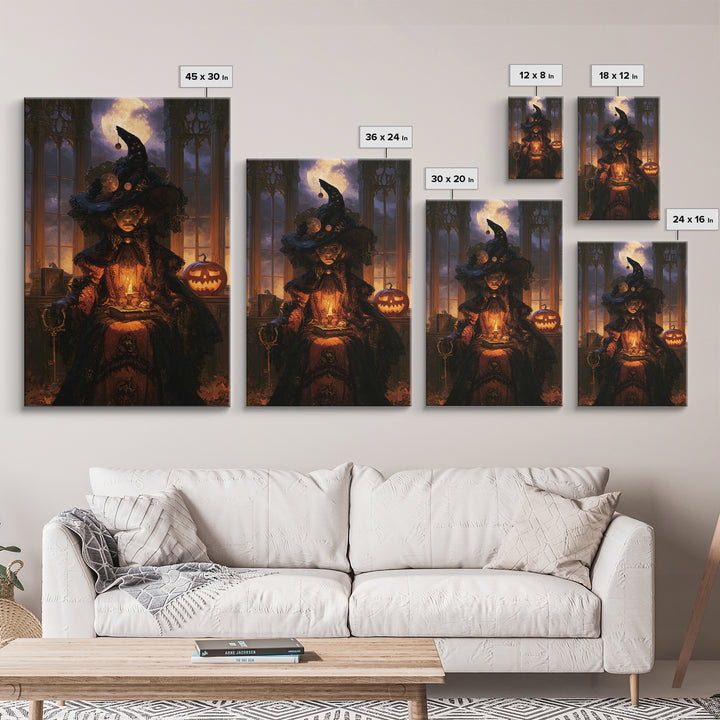 Halloween On Another Planet, Dark Academia Wall Art, Vertical Wall Art, Canvas Print, Gothic Wall Decor, Halloween Portrait Art