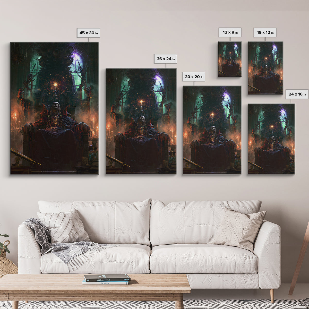 The Dreaming Priest Of The Outer Gate, Dark Academia Wall Art, Vertical Wall Art, Framed Canvas Print, Gothic Wall Decor, Halloween Decor