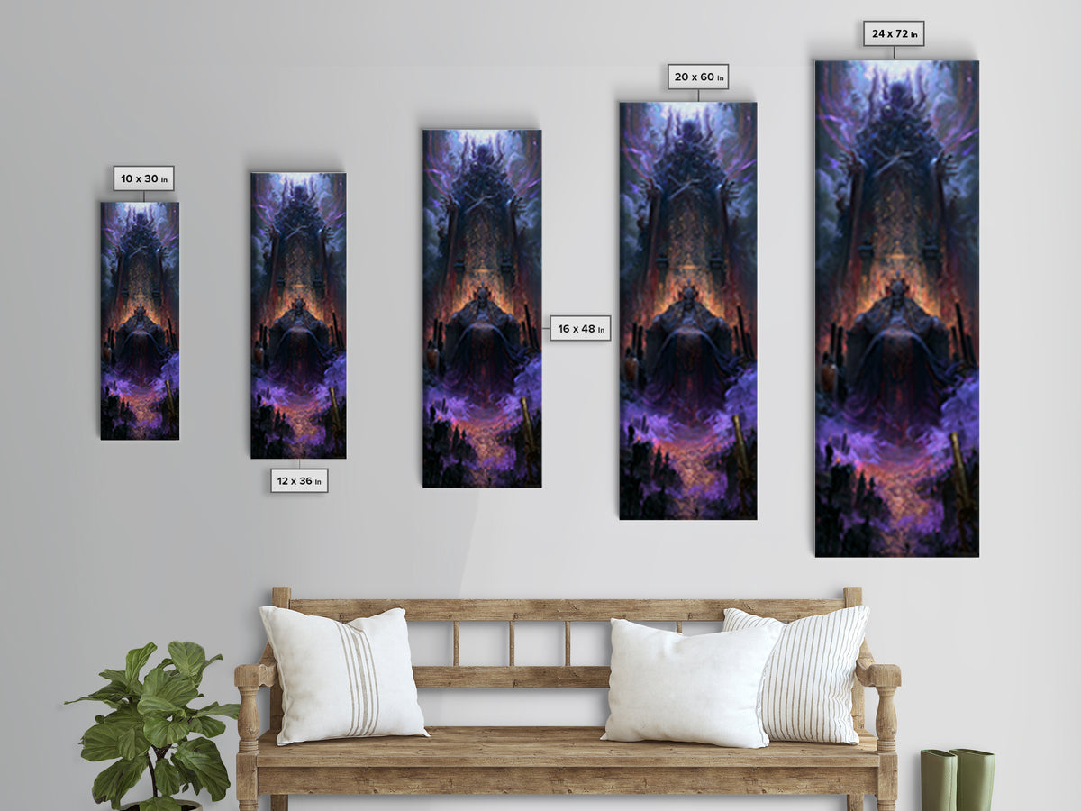 The Dreaming Priest Of The Outer Gate, Dark Academia Wall Art, Tall Narrow Wall Art, Framed Canvas Print, Gothic Wall Decor