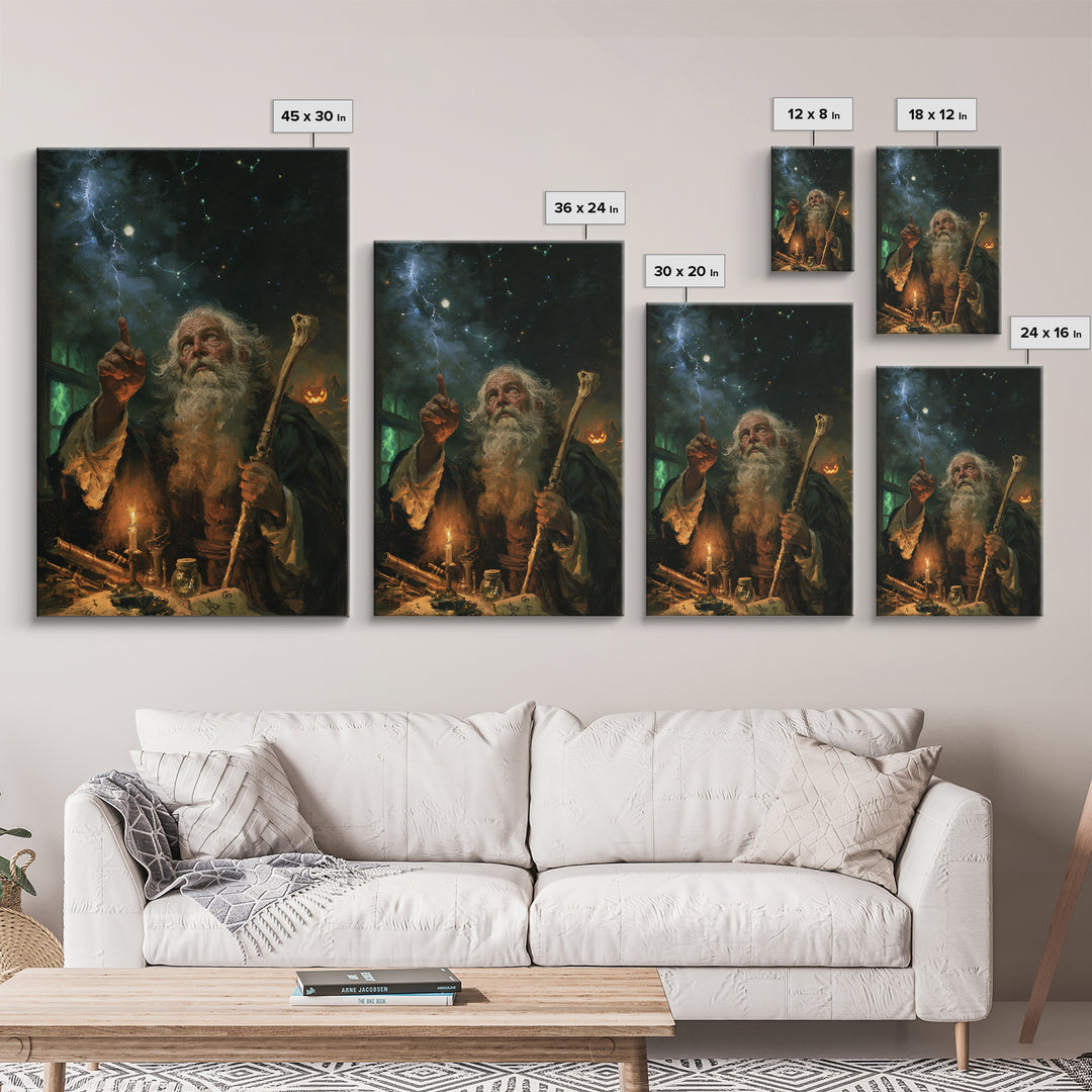 The Star-Seer Of Black Dunwich, Macabre Victorian Decor, Vertical Wall Art, Canvas Print, Gothic Wall Decor, Halloween Portrait Art