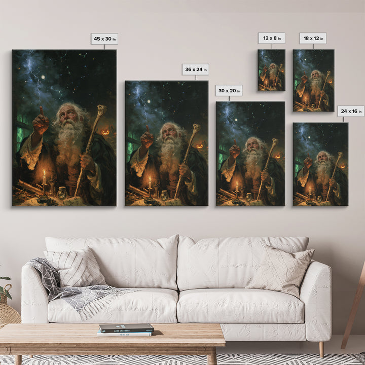 The Star-Seer Of Black Dunwich, Macabre Victorian Decor, Vertical Wall Art, Canvas Print, Gothic Wall Decor, Halloween Portrait Art