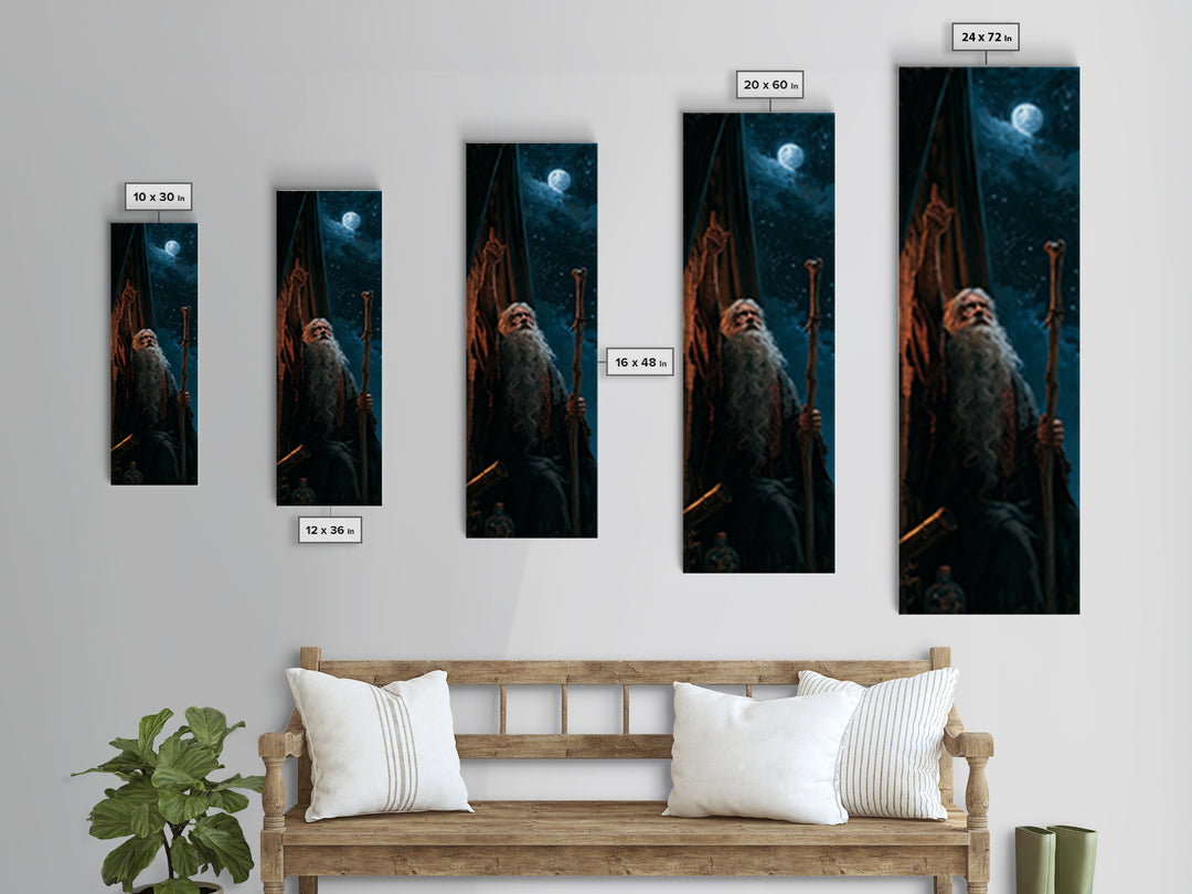 The Star-Seer Of Black Dunwich, Antique Gothic Portrait, Tall Narrow Wall Art, Canvas Print, Gothic Wall Decor, Halloween Portrait Art