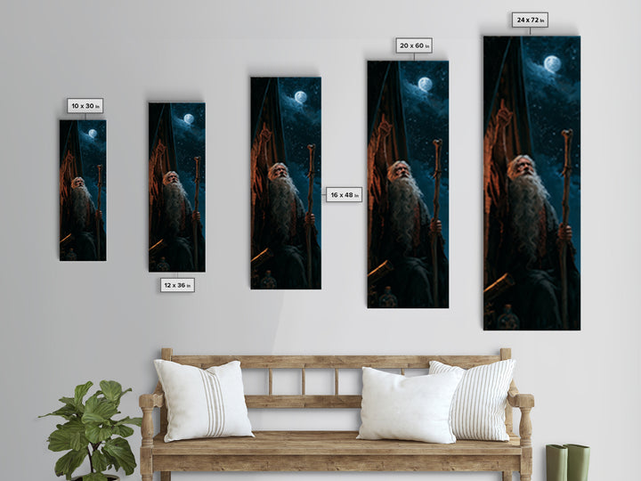 The Star-Seer Of Black Dunwich, Antique Gothic Portrait, Tall Narrow Wall Art, Canvas Print, Gothic Wall Decor, Halloween Portrait Art