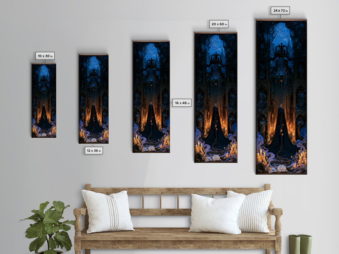 The Bellringer Of The Sunken Cathedral, Victorian Gothic Art, Tall Narrow Wall Art, Canvas Print, Gothic Wall Decor, Halloween Portrait Art