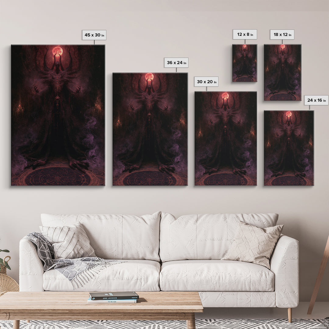 The Crawler Beneath The Floor Of Stars, Antique Gothic Portrait, Vertical Wall Art, Canvas Print, Gothic Wall Decor, Halloween Portrait Art