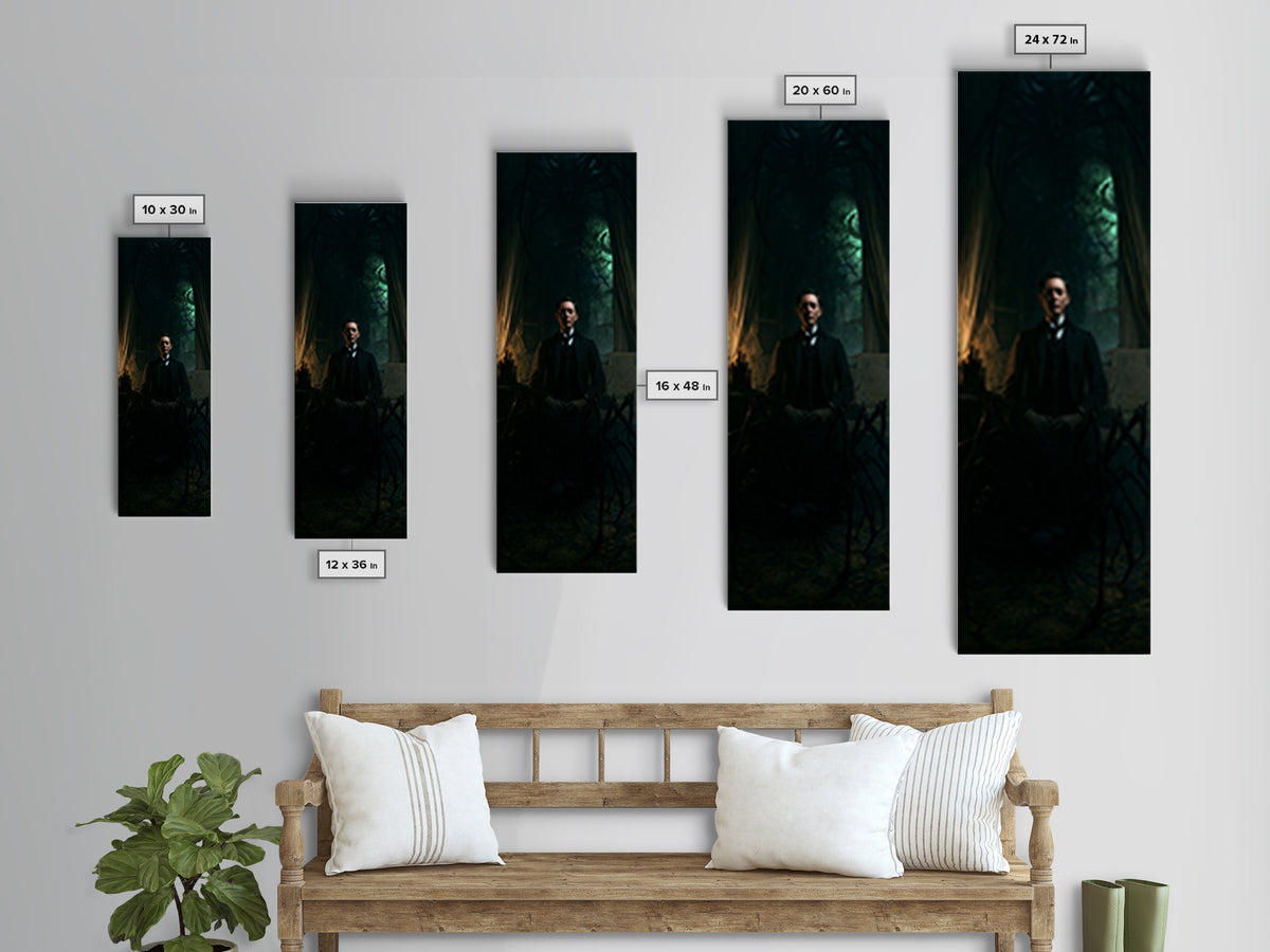 The Crawler Beneath The Floor Of Stars, Dark Academia Wall Art, Tall Narrow Wall Art, Canvas Print, Gothic Wall Decor, Halloween Wall Art