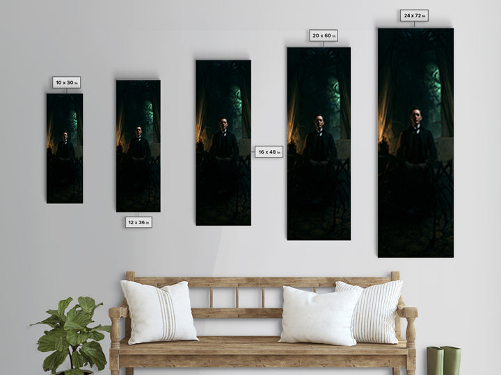 The Crawler Beneath The Floor Of Stars, Dark Academia Wall Art, Tall Narrow Wall Art, Canvas Print, Gothic Wall Decor, Halloween Wall Art