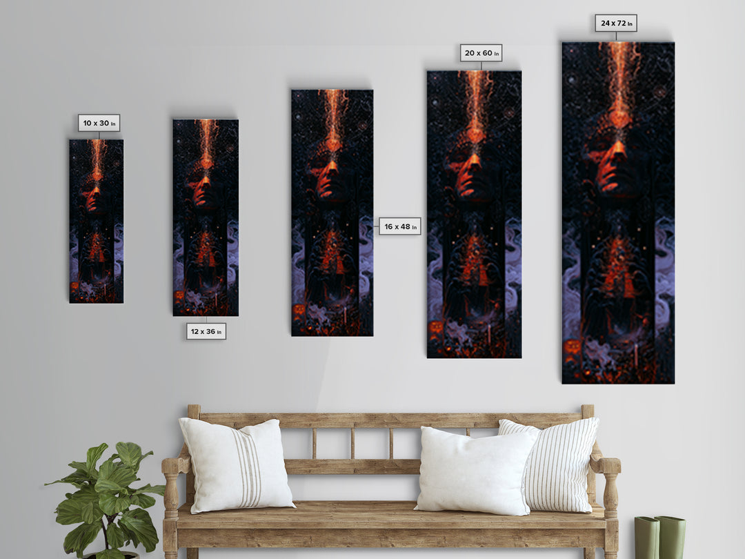 The Feast Of The Pale Cult, Dark Academia Wall Art, Tall Narrow Wall Art, Framed Canvas Print, Gothic Wall Decor, Halloween Portrait Art
