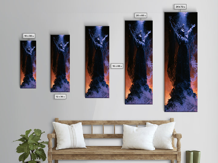 The Crown Of The Tentacled Saint, Macabre Victorian Decor, Tall Narrow Wall Art, Canvas Print, Gothic Wall Decor, Halloween Portrait Art