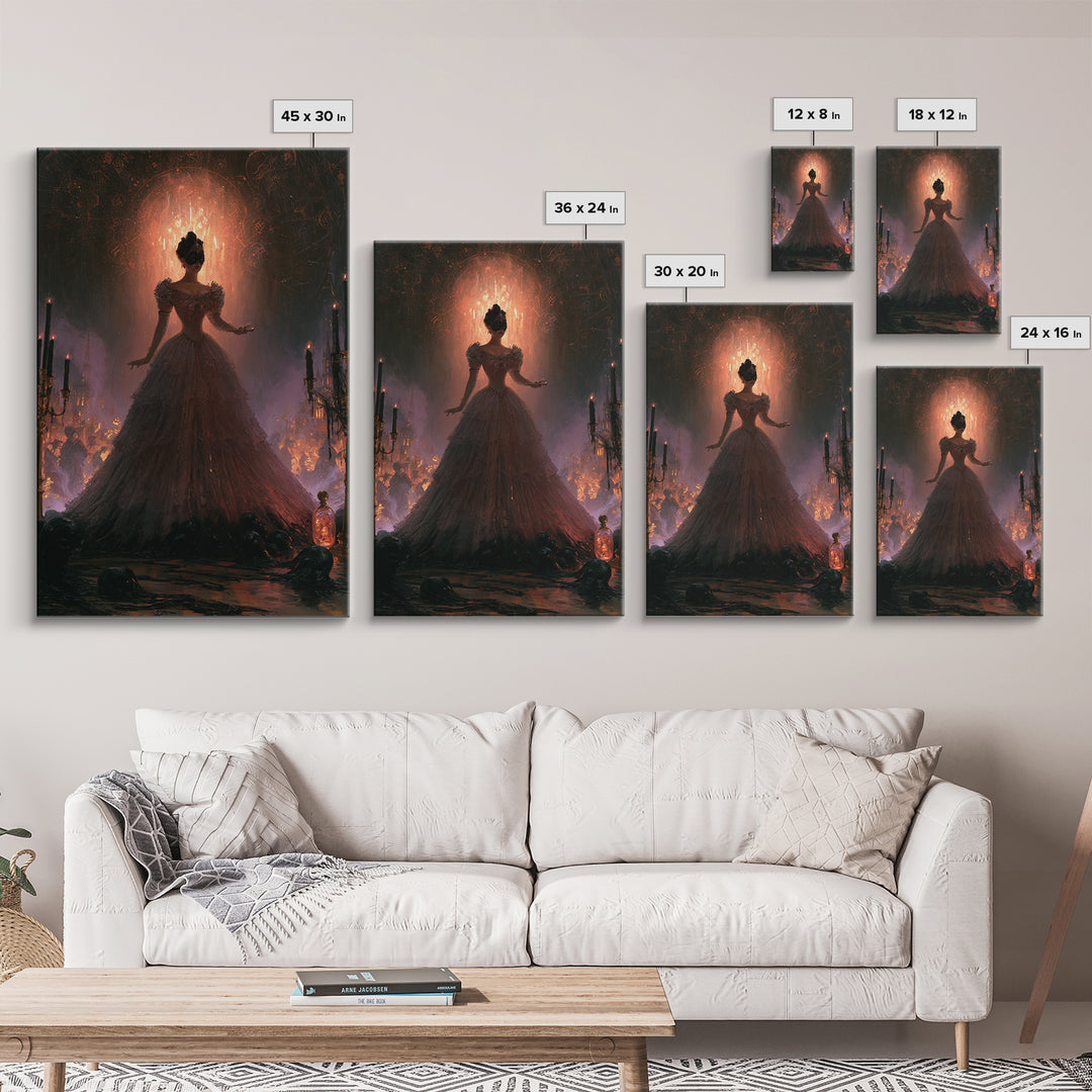 The Ballroom Of Silent Shoggoths, Macabre Victorian Decor, Vertical Wall Art, Canvas Print, Gothic Wall Decor, Halloween Portrait Art