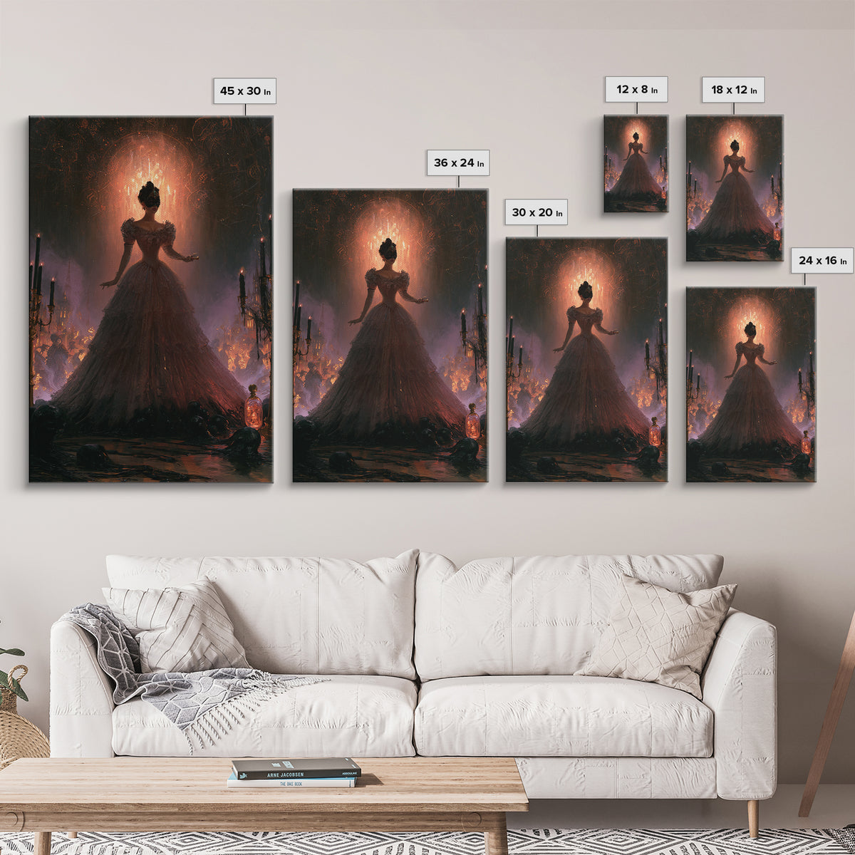 The Ballroom Of Silent Shoggoths, Macabre Victorian Decor, Vertical Wall Art, Canvas Print, Gothic Wall Decor, Halloween Portrait Art