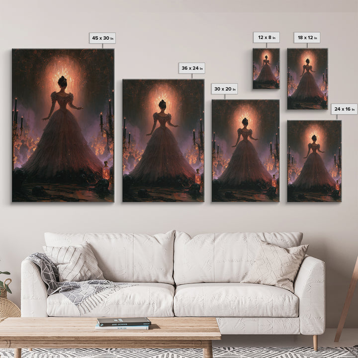 The Ballroom Of Silent Shoggoths, Macabre Victorian Decor, Vertical Wall Art, Canvas Print, Gothic Wall Decor, Halloween Portrait Art