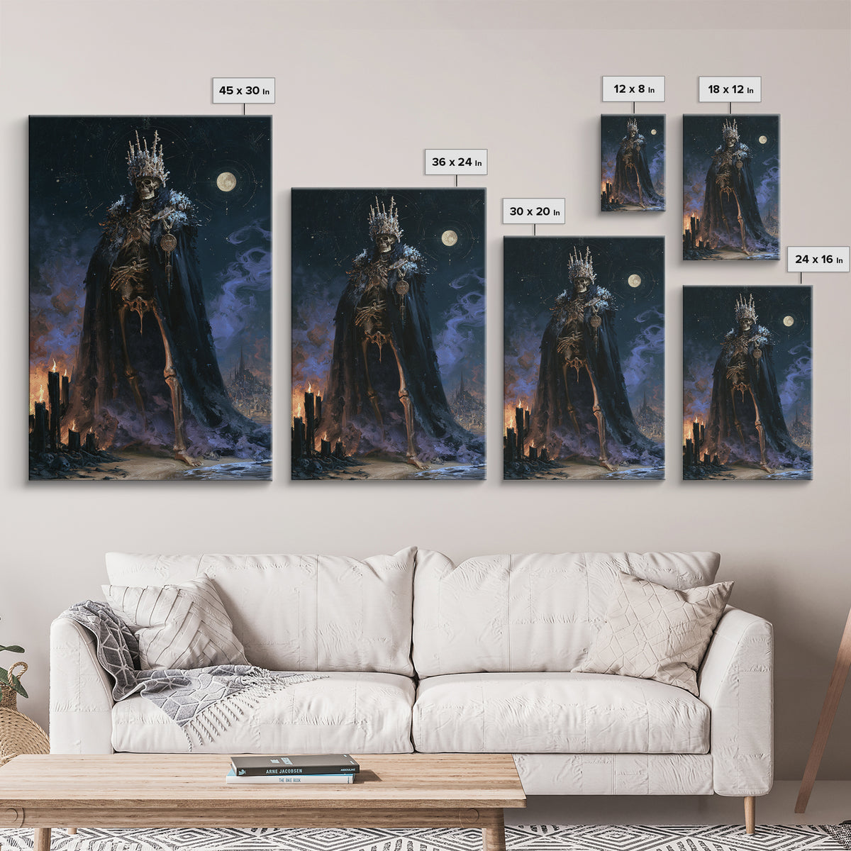 The Salt King Of The Black Shore, Lovecraftian Portrait Art, Vertical Wall Art, Canvas Print, Gothic Wall Decor, Halloween Portrait Art