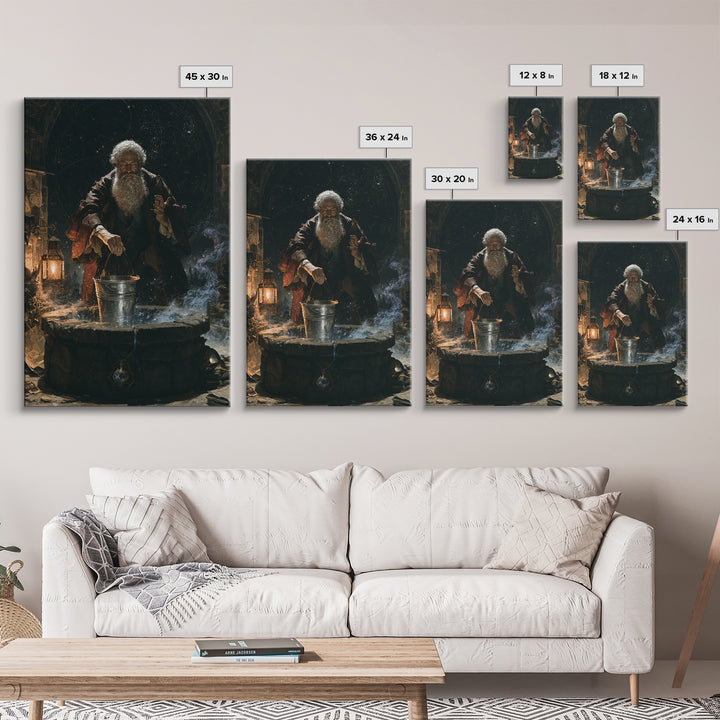 The Dreamwell Beneath Miskatonic, Victorian Horror Portrait, Vertical Wall Art, Framed Canvas Print, Gothic Wall Decor, Halloween Wall Art