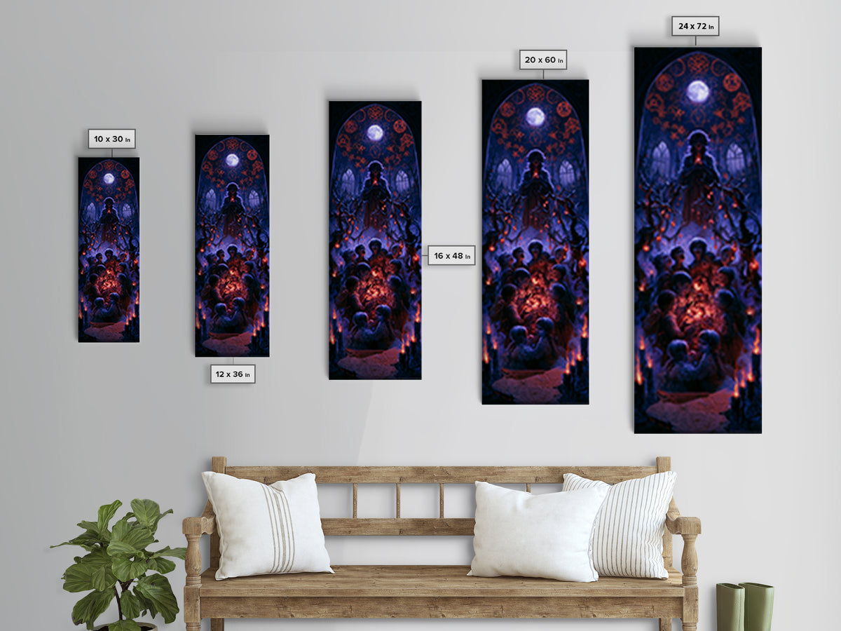 The Children Of The Star Orchard, Dark Academia Wall Art, Tall Narrow Wall Art, Framed Canvas Print, Gothic Wall Decor, Halloween Decor