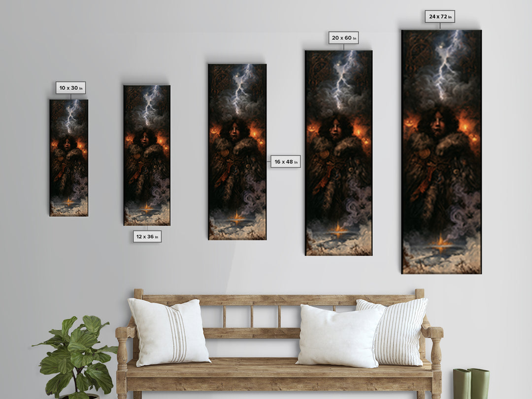 The Frost Beyond Carcosa, Macabre Victorian Decor, Tall Narrow Wall Art, Canvas Print, Gothic Wall Decor, Halloween Portrait Art