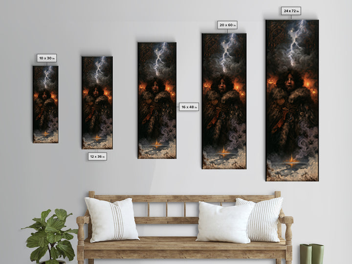 The Frost Beyond Carcosa, Macabre Victorian Decor, Tall Narrow Wall Art, Canvas Print, Gothic Wall Decor, Halloween Portrait Art