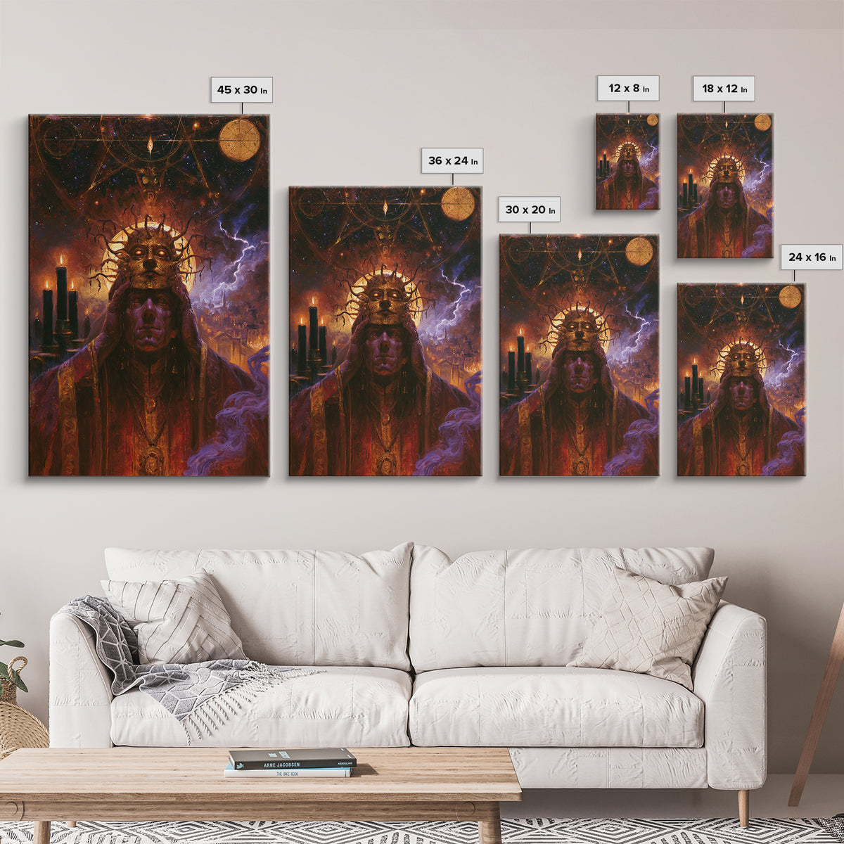 The Mask Of The Crawling God, Victorian Gothic Art, Vertical Wall Art, Framed Canvas Print, Gothic Wall Decor, Halloween Portrait Art