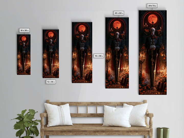 The Crypt Chamberlain, Victorian Skeleton Portrait, Tall Narrow Canvas Print, Gothic Home Decor, Gothic Wall Decor, Classic Monster Art