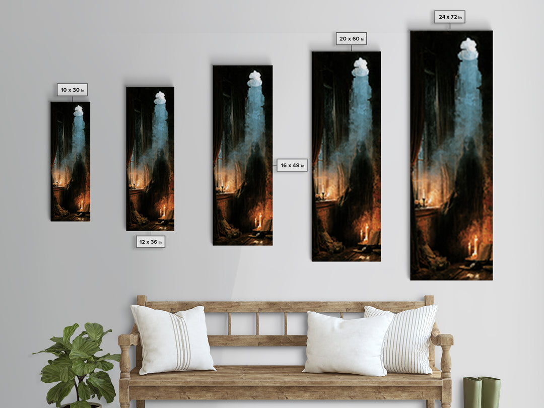 The Cellar Phantom, Victorian Phantom Portrait, Tall Narrow Canvas Print, Classic Halloween Decor, Spooky Season Decor, Classic Monster Art