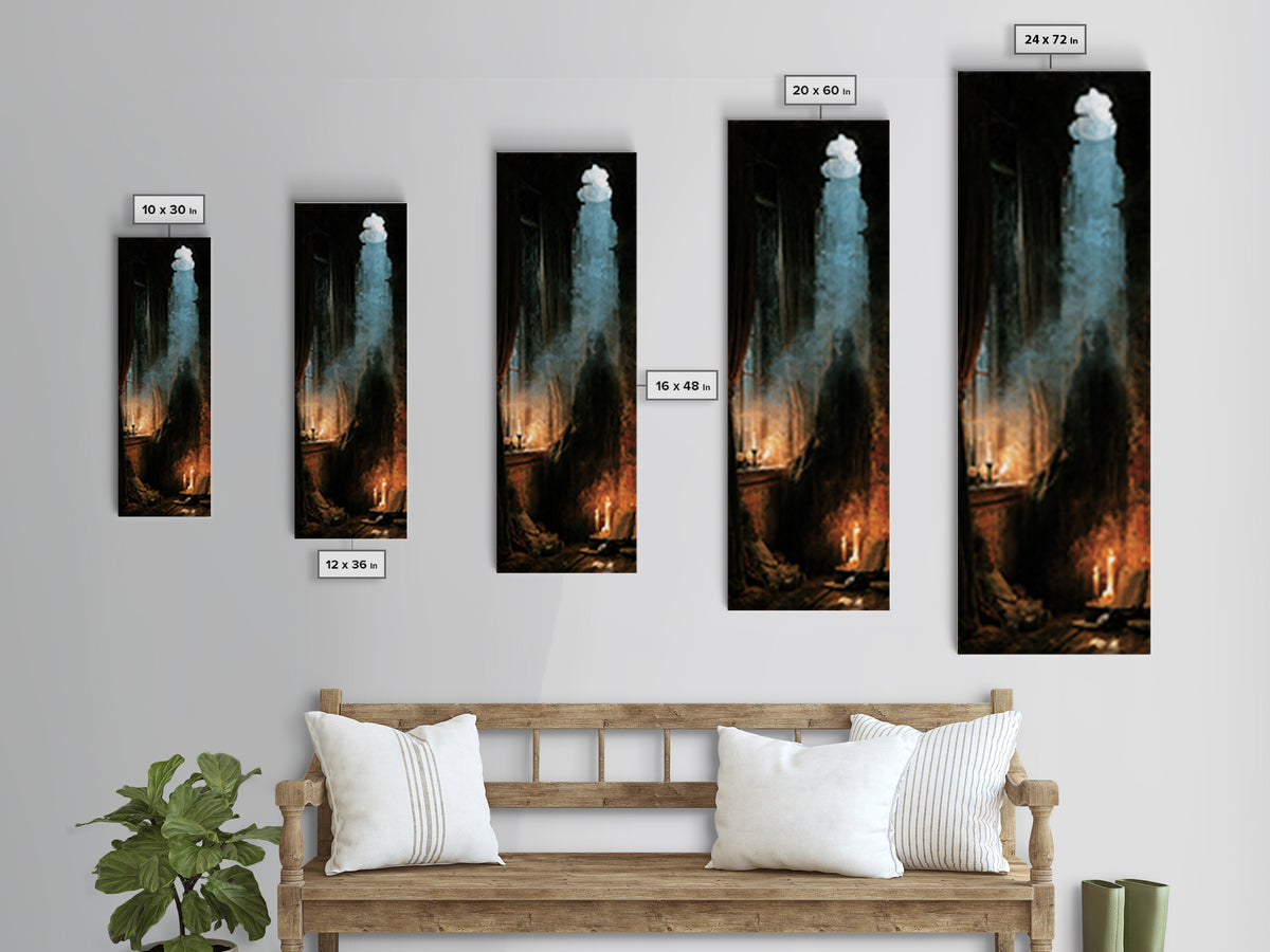 The Cellar Phantom, Victorian Phantom Portrait, Tall Narrow Canvas Print, Classic Halloween Decor, Spooky Season Decor, Classic Monster Art