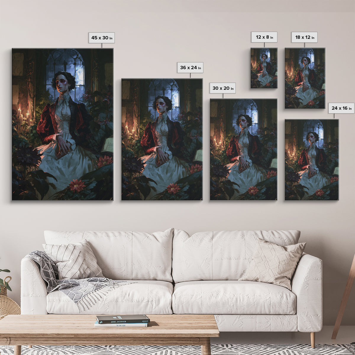 The Garden Experiment, Victorian Monster Portrait, Vertical Canvas Print, Macabre Home Decor, Antique Horror Decor, Classic Monster Art