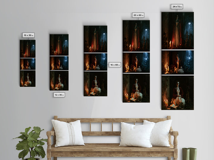The Garden Experiment, Victorian Monster Portrait, Tall Narrow Canvas Print, Classic Halloween Decor, Classic Monster Art