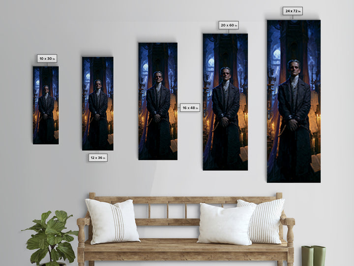 The Clocktower Patient, Victorian Monster Portrait, Tall Narrow Canvas Print, Antique Style Decor, Antique Horror Decor, Classic Monster Art