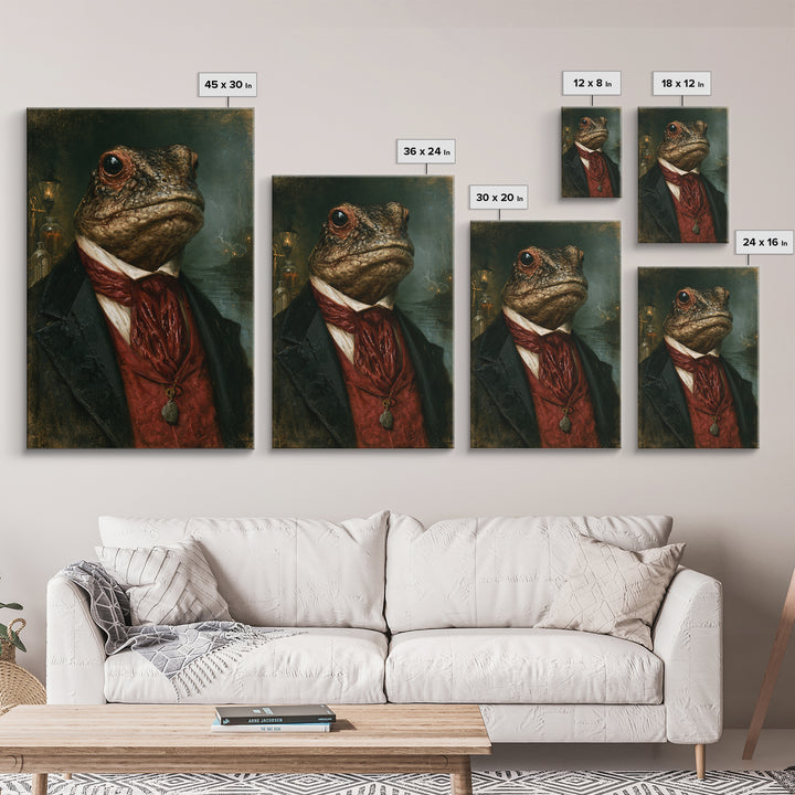 The Marsh Gentleman, Victorian Creature Portrait, Vertical Canvas Print, Gothic Home Decor, Antique Horror Decor, Classic Monster Art