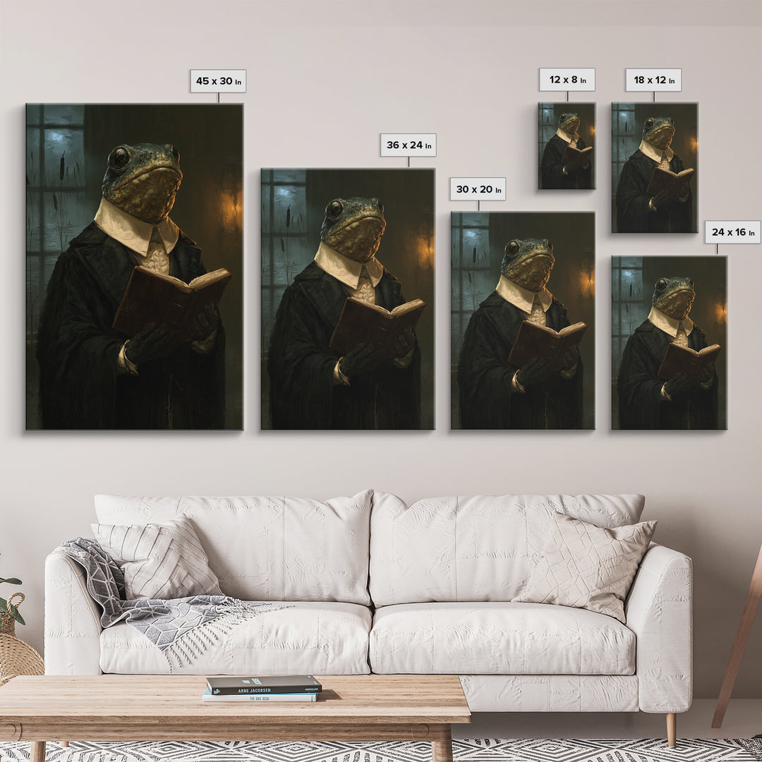 The River Chapel Creature, Victorian Creature Portrait, Vertical Canvas Print, Classic Halloween Decor, Classic Monster Art